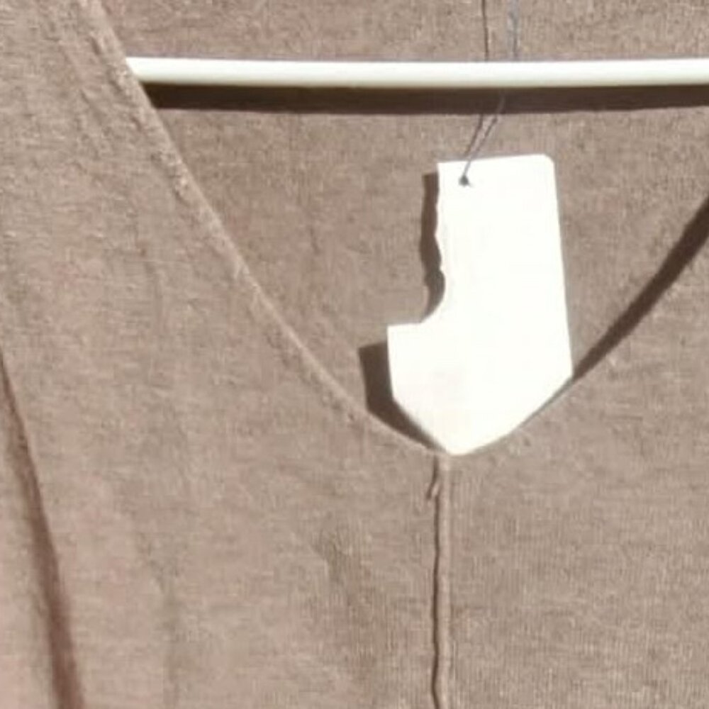 Dreamers brand v-neck taupe sweater, size M/L, new with tags - Picture 2 of 3